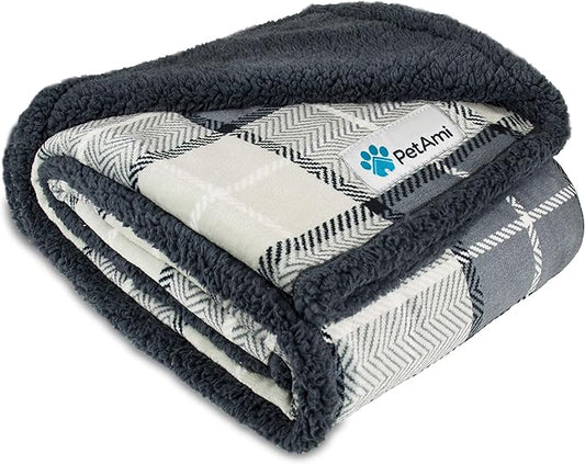 PetAmi Waterproof Dog Blanket for Small Medium Dog 29x40 Plaid