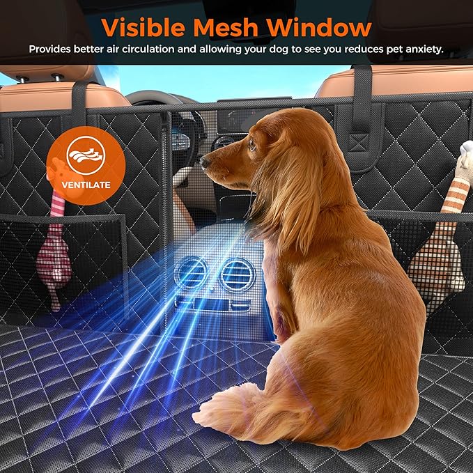 Hard Bottom Hold 400lbs Dog Car Seat Cover for Back Seat 7 Layer 40%, Thickened