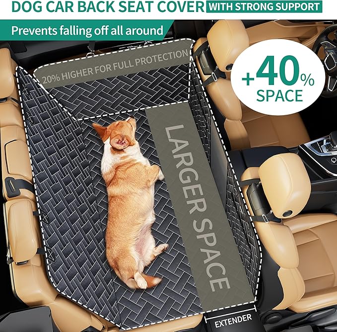 Hard Bottom Dog Car Seat Cover for Back Seat