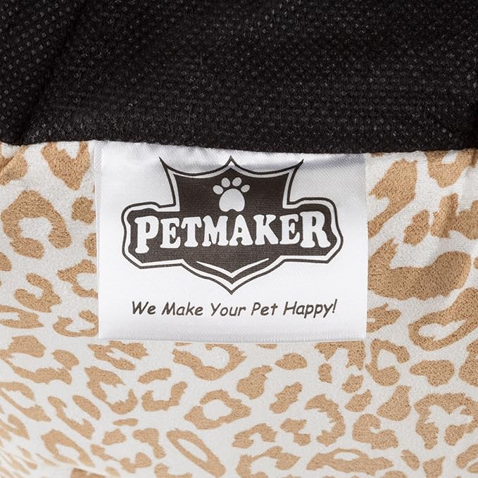 Cat Pet Bed Cave- Indoor Enclosed Covered Cavern/House for Cats Kittens and Small Pets with Removable Cushion Pad by PETMAKER 13x12x12