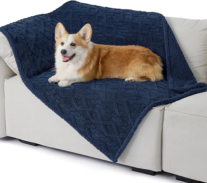 Bedsure Waterproof Dog Blankets for Medium Dogs 30"x40", Navy
