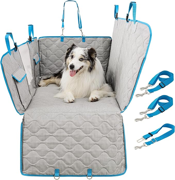 Lesure Dog Car Seat Cover for Back Seat with Hard Bottom