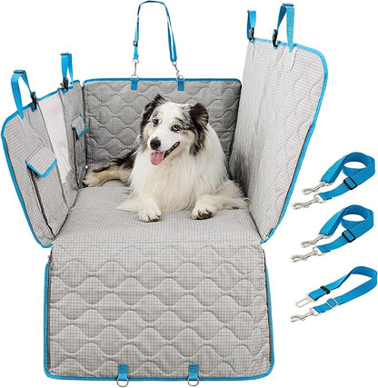 Lesure Dog Car Seat Cover for Back Seat with Hard Bottom