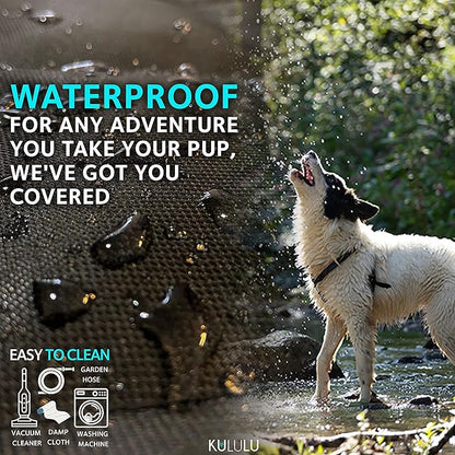 KULULU Dog Car Seat Cover for Back Seat 100% Waterproof (60" W 64" L))