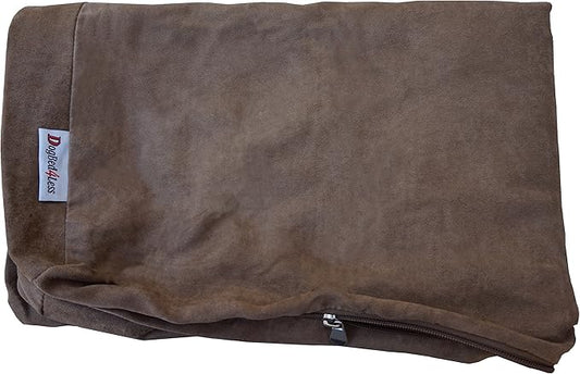 Dogbed4less External Pet Bed Cover with Zipper Liner for Medium Large Dog, 37"X27"x4" ML, Brown - Replacement Cover Only