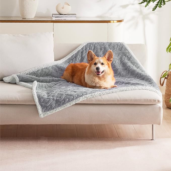 Bedsure Waterproof Dog Blankets for Medium Dogs 30"x40", Grey