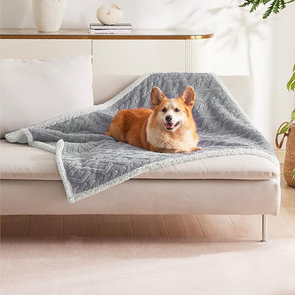 Bedsure Waterproof Dog Blankets for Medium Dogs 30"x40", Grey