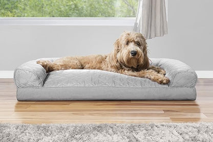 Furhaven Pillow Dog Bed for Large/Medium Dogs w/ Removable Bolsters & Washable Cover