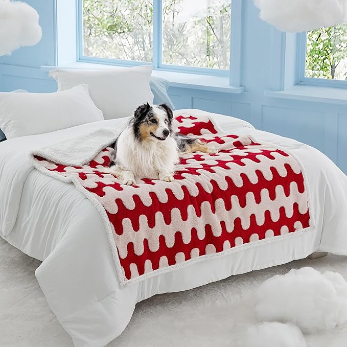 Lesure Waterproof Dog Blanket for Large Dogs 3D Textured