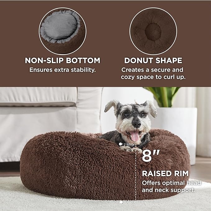 Bedsure Calming Dog Bed for Small Dogs 23 inches 25 lbs