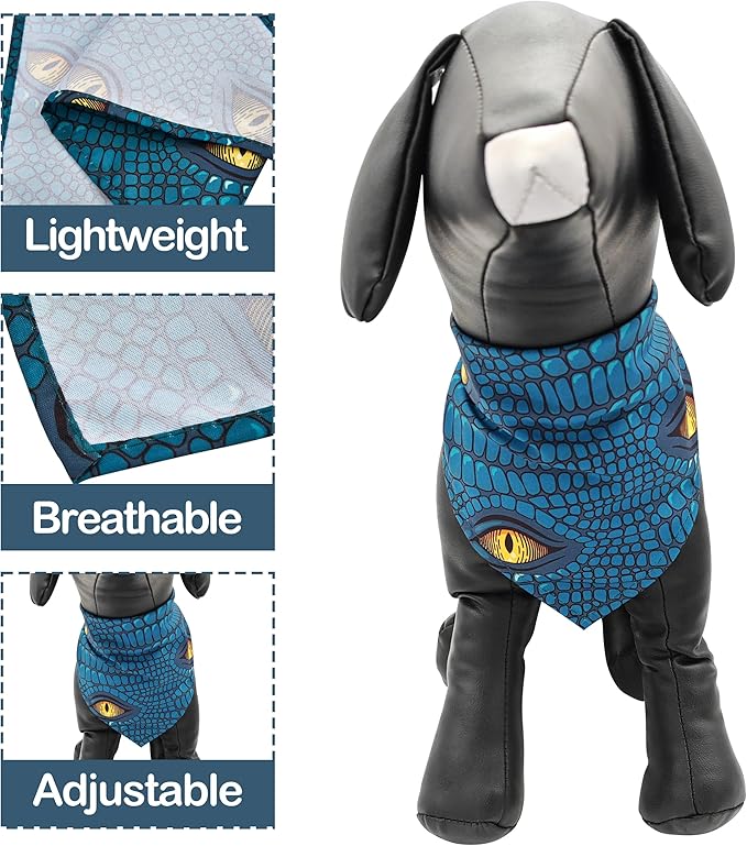 10PCS Animal Print Dog Bandanas Triangle Bibs Head Scarves Zebra Leopard Snake Tiger Peacock Cheetah Giraffe and Cow Print for Small Medium Boys Girls Grooming Accessories