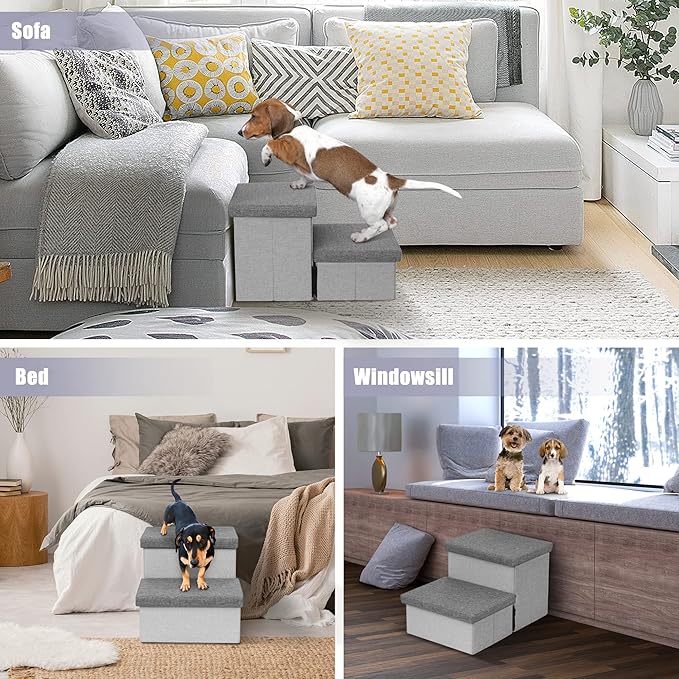 Dog Stairs with Storage 2 Tiers 50 lbs