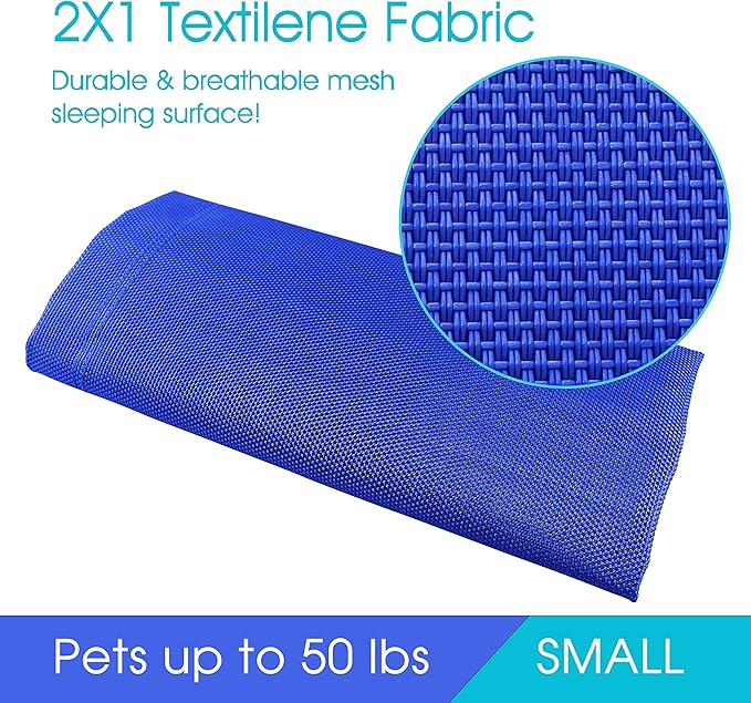 PHYEX Heavy Duty Steel-Framed Portable Elevated Pet Bed 33" L 19" W 7.5" H(S,