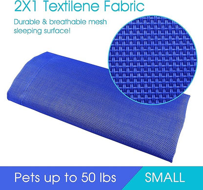 PHYEX Heavy Duty Steel-Framed Portable Elevated Pet Bed 33" L 19" W 7.5" H(S,