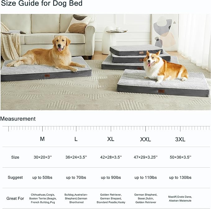 Memory Foam Dog Bed Medium Size Dog 30 Inches,