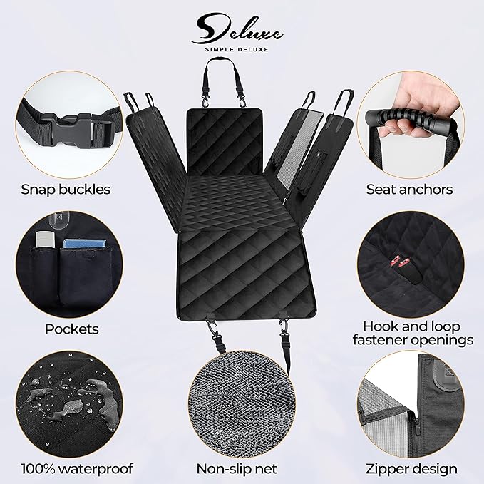 YSSOA Dog Car Seat Cover for Back Seat