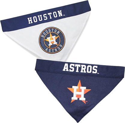 Pets First MLB Houston Astros Reversible Bandana Size XX-Large for Dogs & Cats. 2 Sided Sports Bandana
