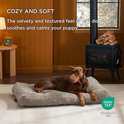 Bedsure Big Dog Bed for Crate 48" x 29", Brown