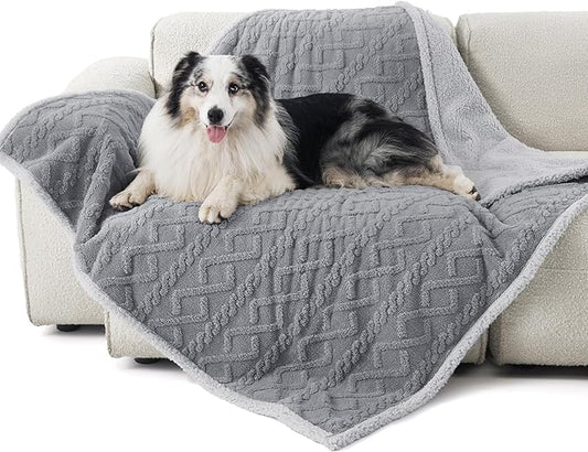 Bedsure Waterproof Dog Blankets for Large Dogs 50"x60", Grey