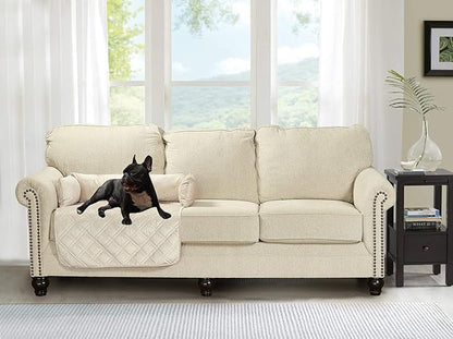 Brilliant Sunshine Premium Beige Silky Velvet Pet Sofa Bed