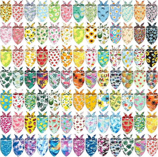 XPUDAC 100 Pcs Summer Dog Bandanas Bulk Dog