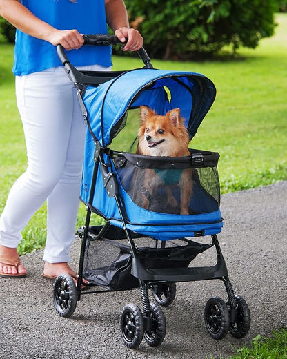 Pet Gear No-Zip Happy Trails Pet Stroller for Cats/Dogs 3 Colors