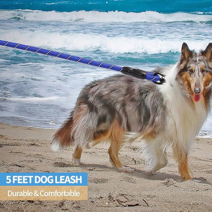 BAAPET 2/4/5/6 FT Dog Leash with Comfortable Padded Handle and Highly Reflective Threads for Small Medium and Large Dogs (5FT-1/2''