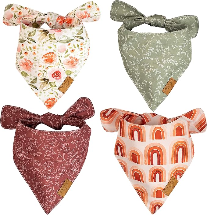Remy+Roo Extra Large Spring Dog Bandanas 4 Pack