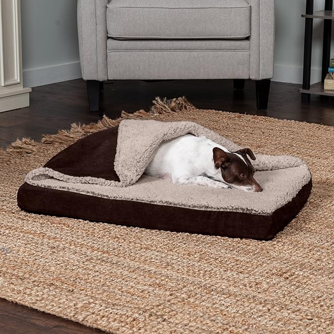 Furhaven Memory Foam Dog Bed for Medium/Small Dogs w/ Removable Washable Cover 35 lbs
