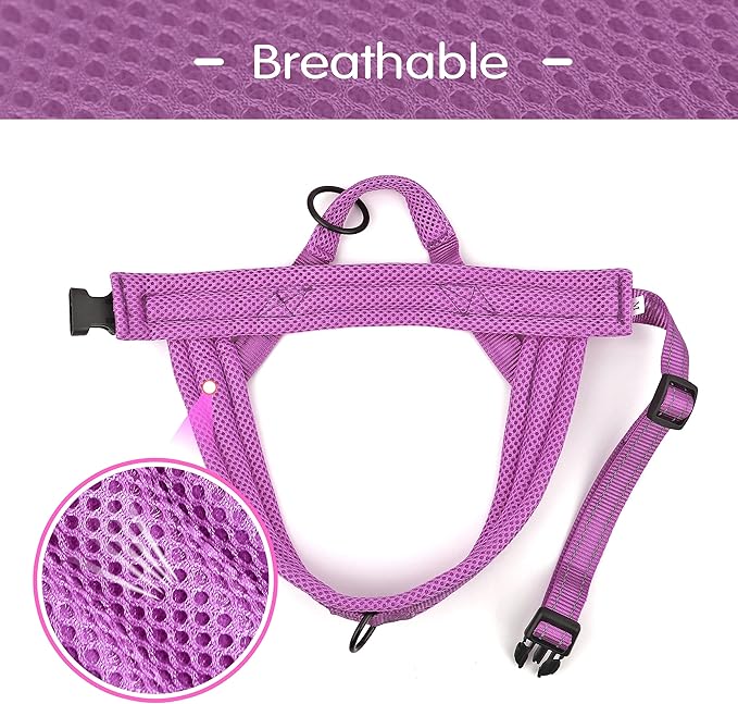 Didog No Pull Dog harness with Soft Mesh Padded,Reflective & Quick Fit Light Weight Dog Strap Vest Harness,Easy for Walking Training for Small & Medium and Large Dogs(Purple,XS)