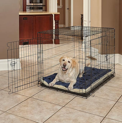 MidWest Homes for Pets Reversible Paw Print Pet Bed in Blue / White 40L x 26W x 3.5H for