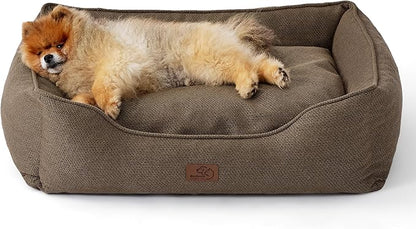 Bedsure Washable Dog Bed for Small Dogs 25x21x8inches, Brown
