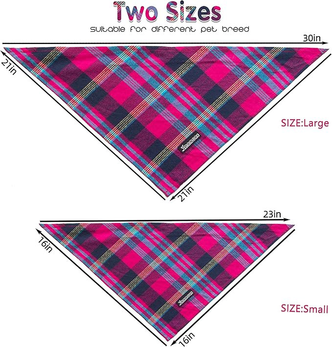 Adjustable Plaid Dog Bandanas 1PC Soft