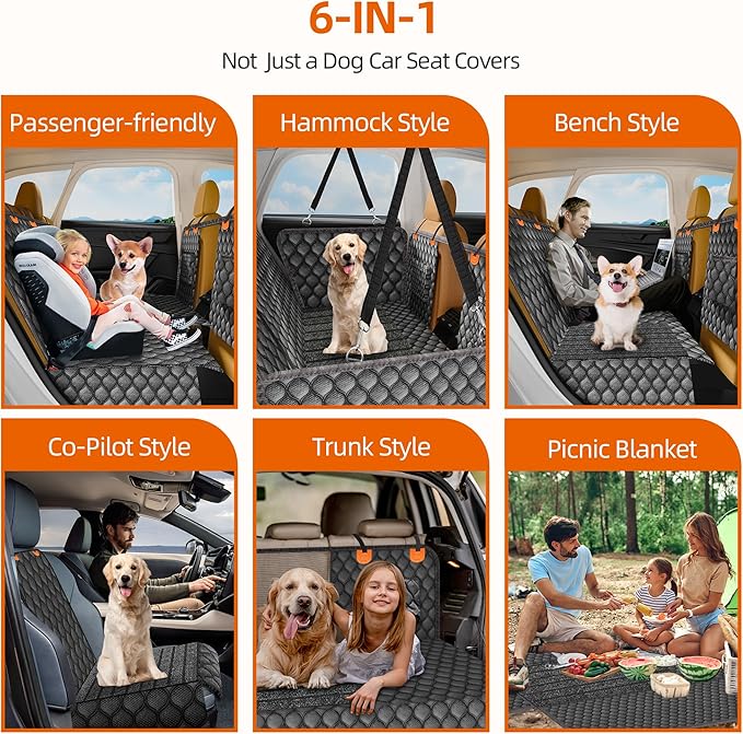 Back Seat Extender for Dogs with Non-Slip Mat 40/60 Split 100% Waterproof