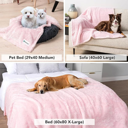 PetAmi Dog Blanket for Small Medium Dogs Pink 29x40