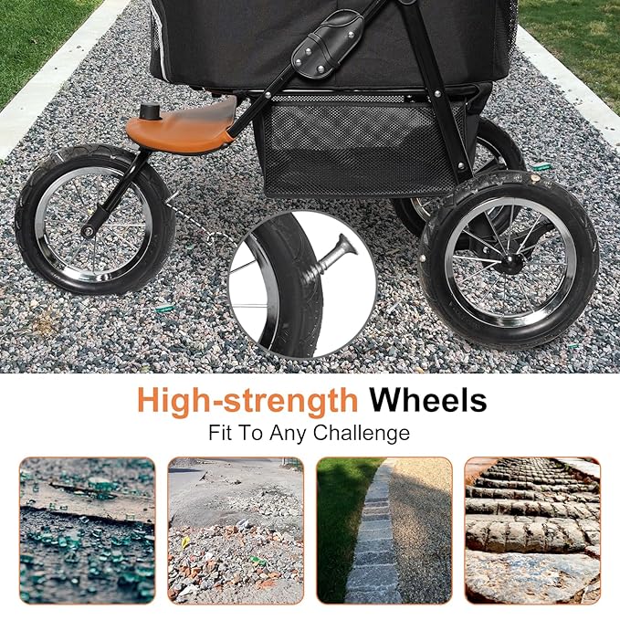 Dog Strollers for Medium Small Pet 3 in 1 Pet 3 Wheels