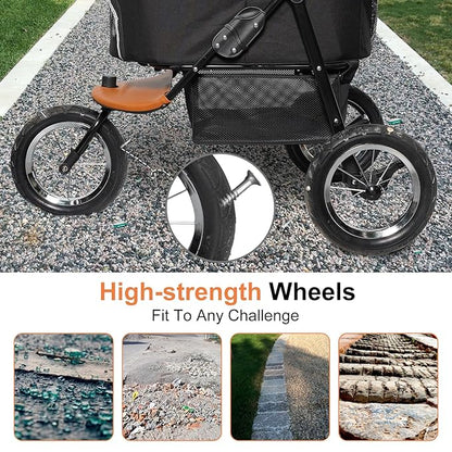 Dog Strollers for Medium Small Pet 3 in 1 Pet 3 Wheels