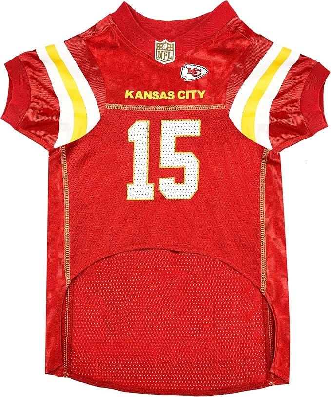 NFLPA Patrick MAHOMES PET Jersey, NFL Dog Shirt, Size X-Small, Kansas City Chiefs Mesh Jersey for Dogs