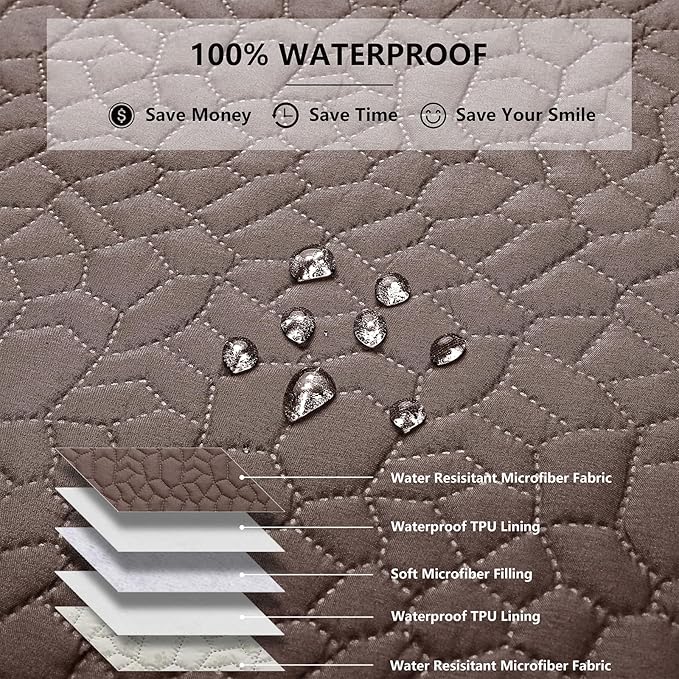 Waterproof Dog Blanket, Washable Anti-Slip Pet Couch Covers for Sofa,Pet Hair Resistant Blankets Bed Chair Furniture Couch Protector for Dogs-52x82,Chocolate