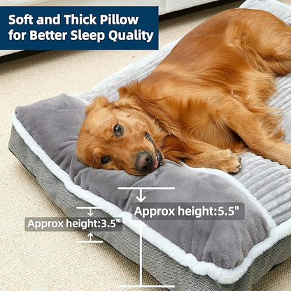 Large Dog Bed with Pillow for Crate Kennel