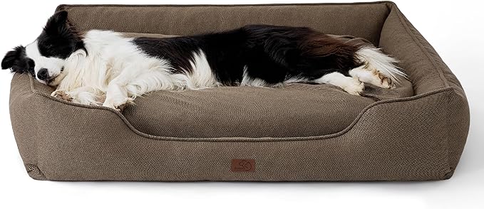 Bedsure Washable Dog Bed for Large Dogs 36x27x10inches, Brown