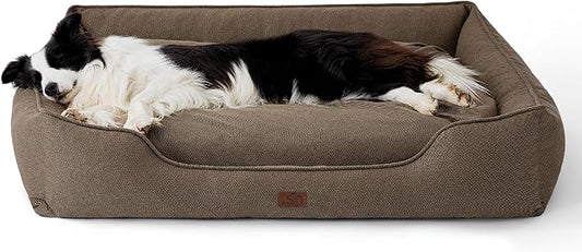 Bedsure Washable Dog Bed for Large Dogs 36x27x10inches, Brown