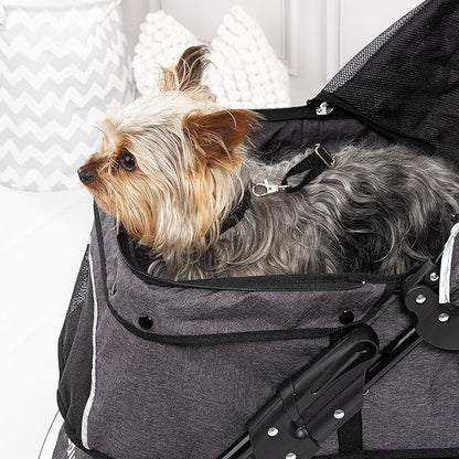 Pet Stroller: Grey & Black 55 lb 4 Swivel