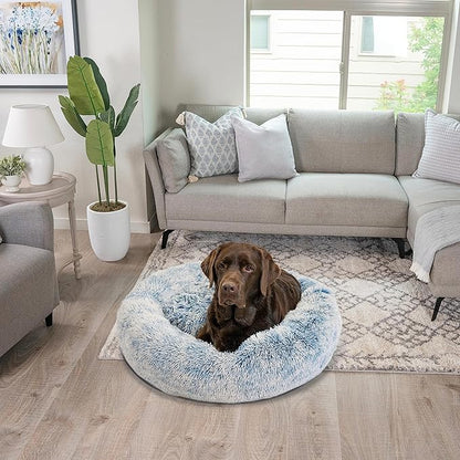 Best Friends by Sheri The Original Calming Donut Cat and Dog Bed in Shag Fur Denim 36"