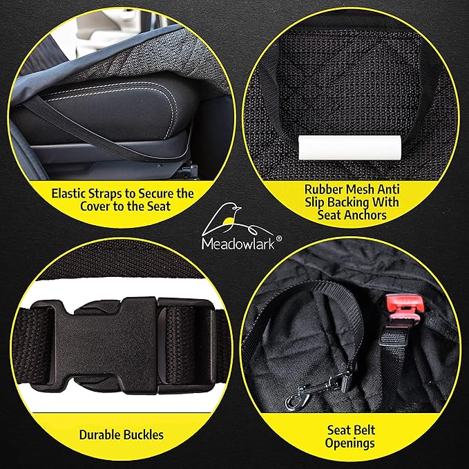 Meadowlark Premium Dog Seat Covers for Cars Back Seat