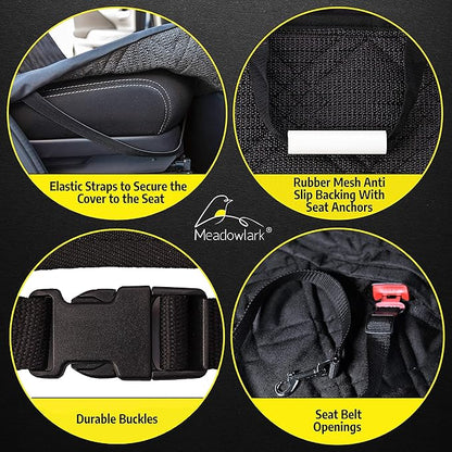 Meadowlark Premium Dog Seat Covers for Cars Back Seat