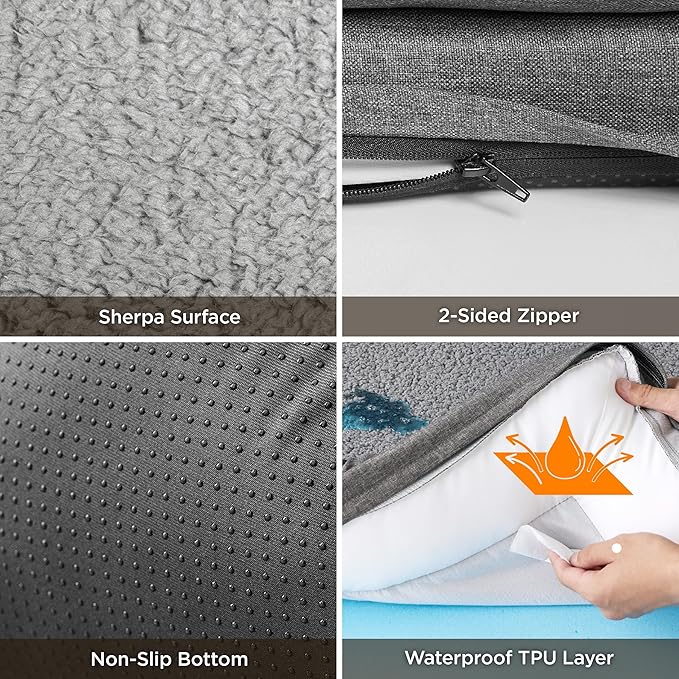 Bedsure Memory Foam Dog Bed for Medium Dogs