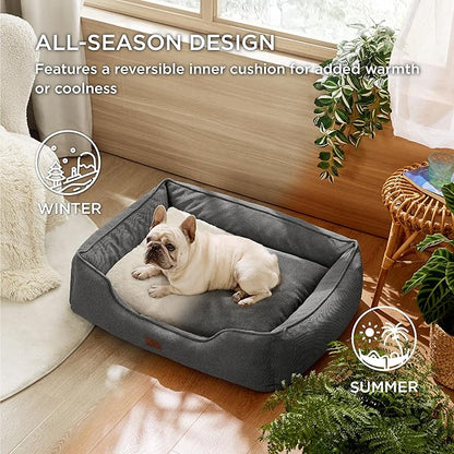 Bedsure Washable Dog Bed for Medium Dogs 30x24x9inches, Grey