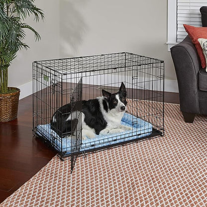 MidWest Homes for Pets Bolster Dog Bed 36L-Inch Blue Dog Bed or Cat Bed w/ Comfortable Bolster 36-Inch Dog