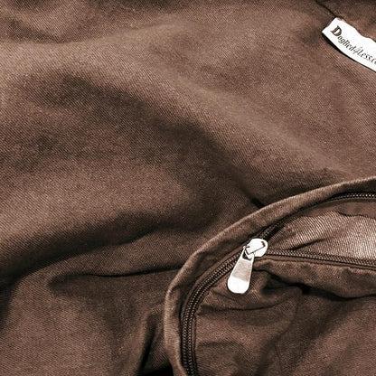 Dogbed4less DIY Pet Bed Pillow Brown Denim Duvet Cover and Waterproof Internal Case for Dog and Cat at 35X20X4 Inch